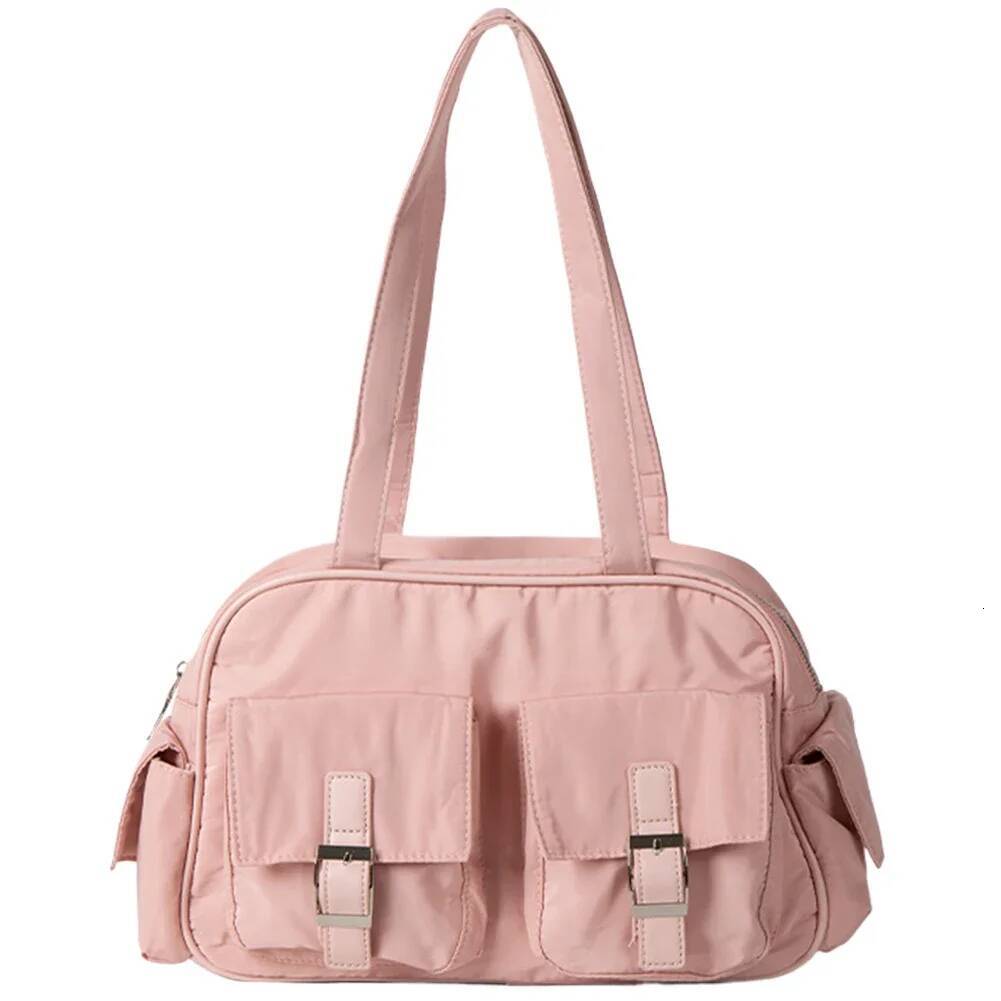 Multi Pockets Tote Large Capacity Handbag for Women's Travel Solid Shoulder Nylon Simple Armpit Bag Ladies Underarm Bags high-quality