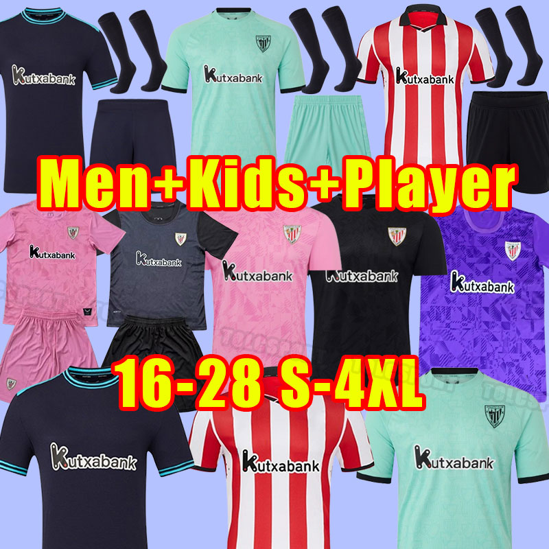 3XL 4XL Athletic bilbao Soccer jerseys 25 26 Bilbao guruzeta williams muniain paredes berenguer ander sancet football men Kids shirt fans player version 2025 2026