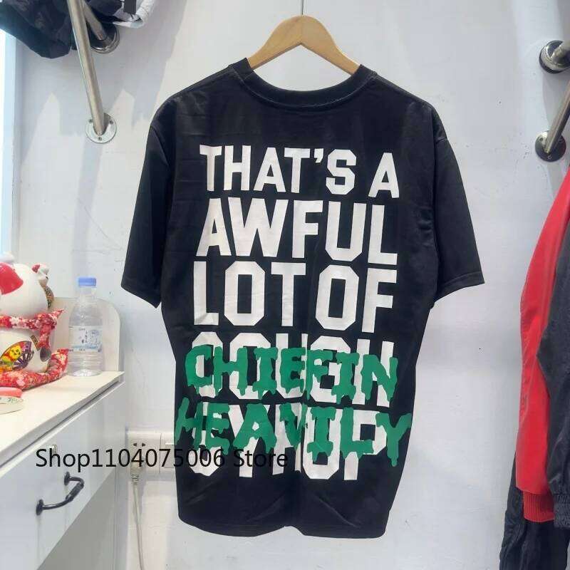 That's A Awful Lot of Cough Syrup Print Men's T-Shirt Comfortable Summer Casual Short Sleeve Top Cartoon Streetwear