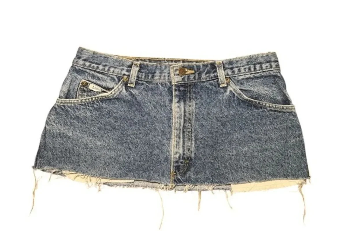 Short skirt applique print denim goth street hip hop hoparajuku vintage high waist y2k mini sexy loose casual womens 250730