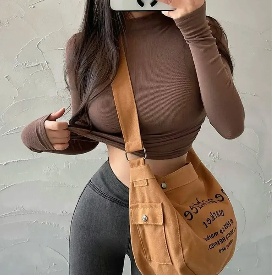 Womens Long Sleeve Turtleneck TShirts Ribbed Tight Knit Sexy Slim Fitted Casual Basic Crop Tops Cropped TShirt 250729