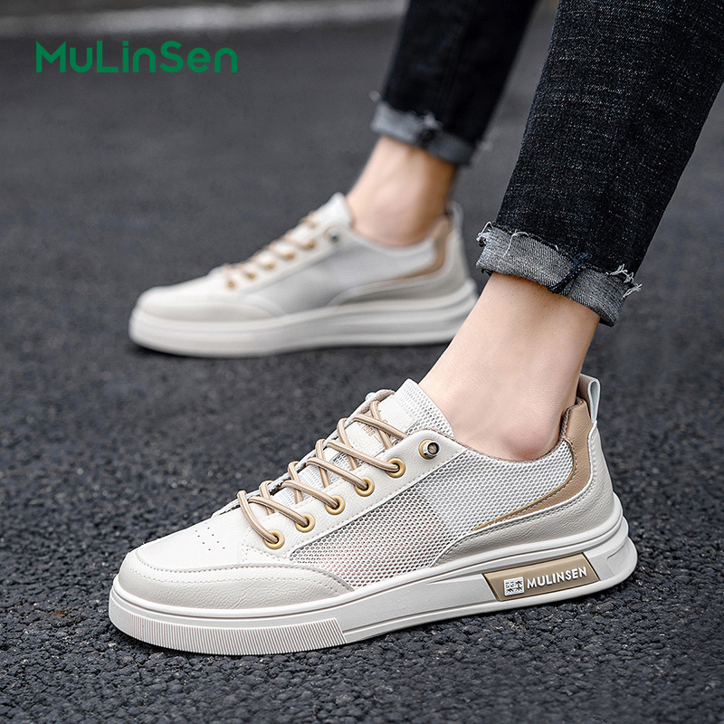 Mulinsen summer breathable men's shoes mesh hollow thin high-end slip-on lazy driving casual dad mesh shoes