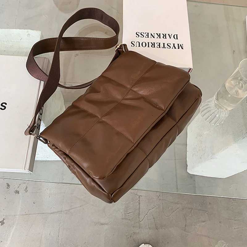 New Arrival Space Cott Shoulder Bags For Women Luxury Quilted Down Pu Leather Crossbody Bag Messenger Handbag Totes Purse Y250730