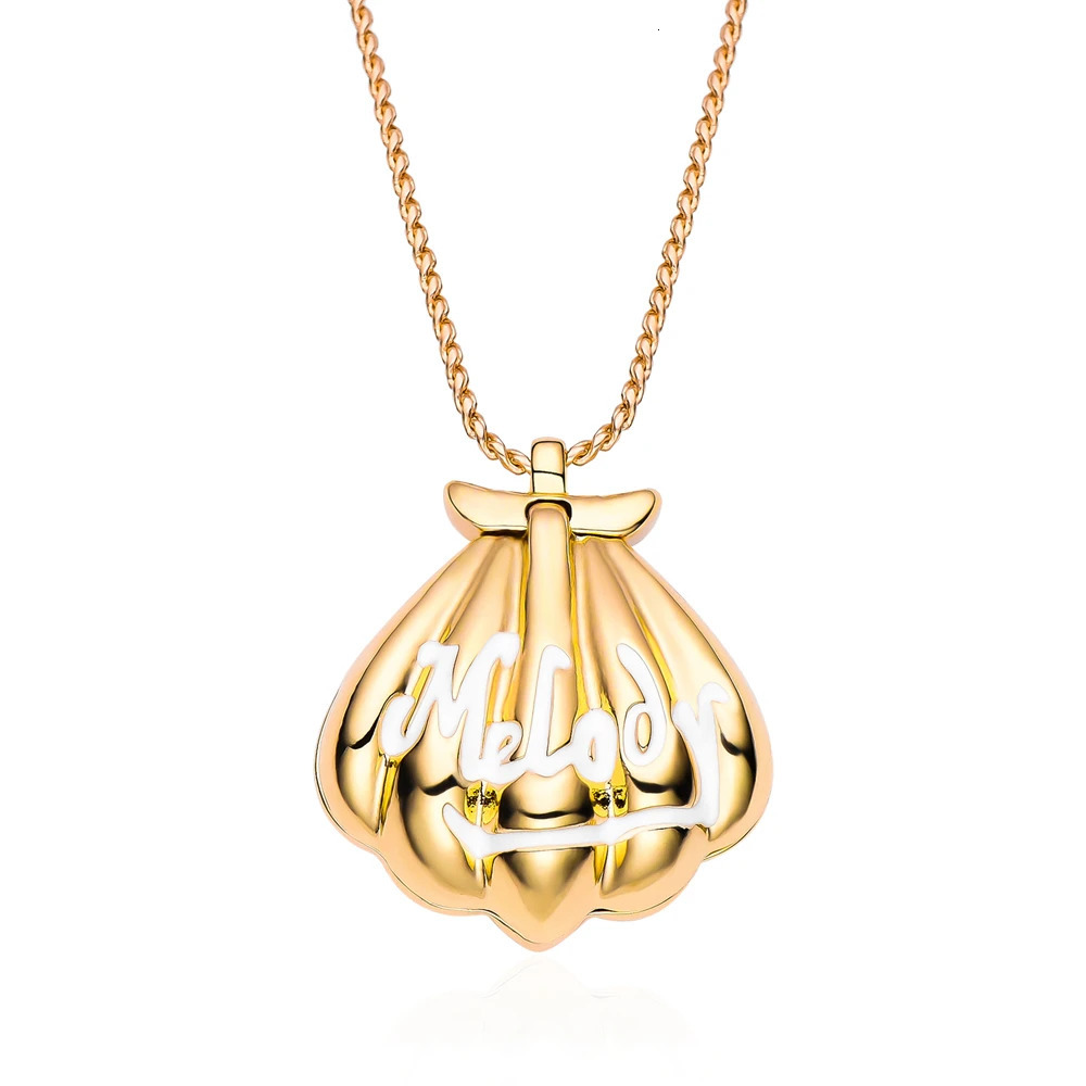 Catuni Shell Melody Exquisite Mermaid Necklace Openable Locket Pendant Gold Color Jewelry accessory Gift for Girl Women Daughter 250729