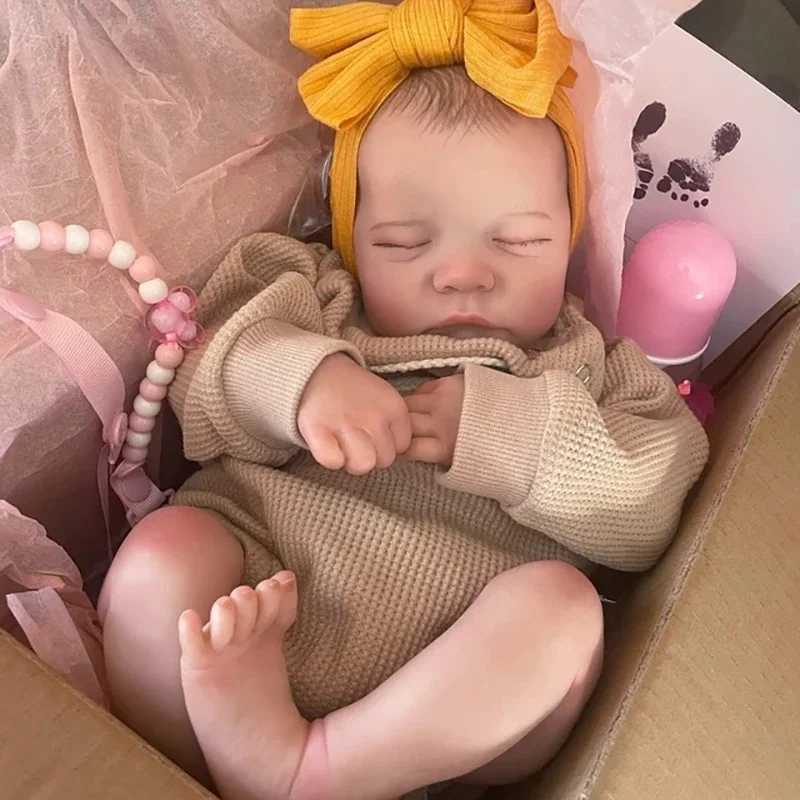 17-inch Levi Reborn Baby Doll Already Painted Finished Sleeping Vinyl Newborn Baby 3D Skin Visible Veins Collectible Art Doll XJ250730