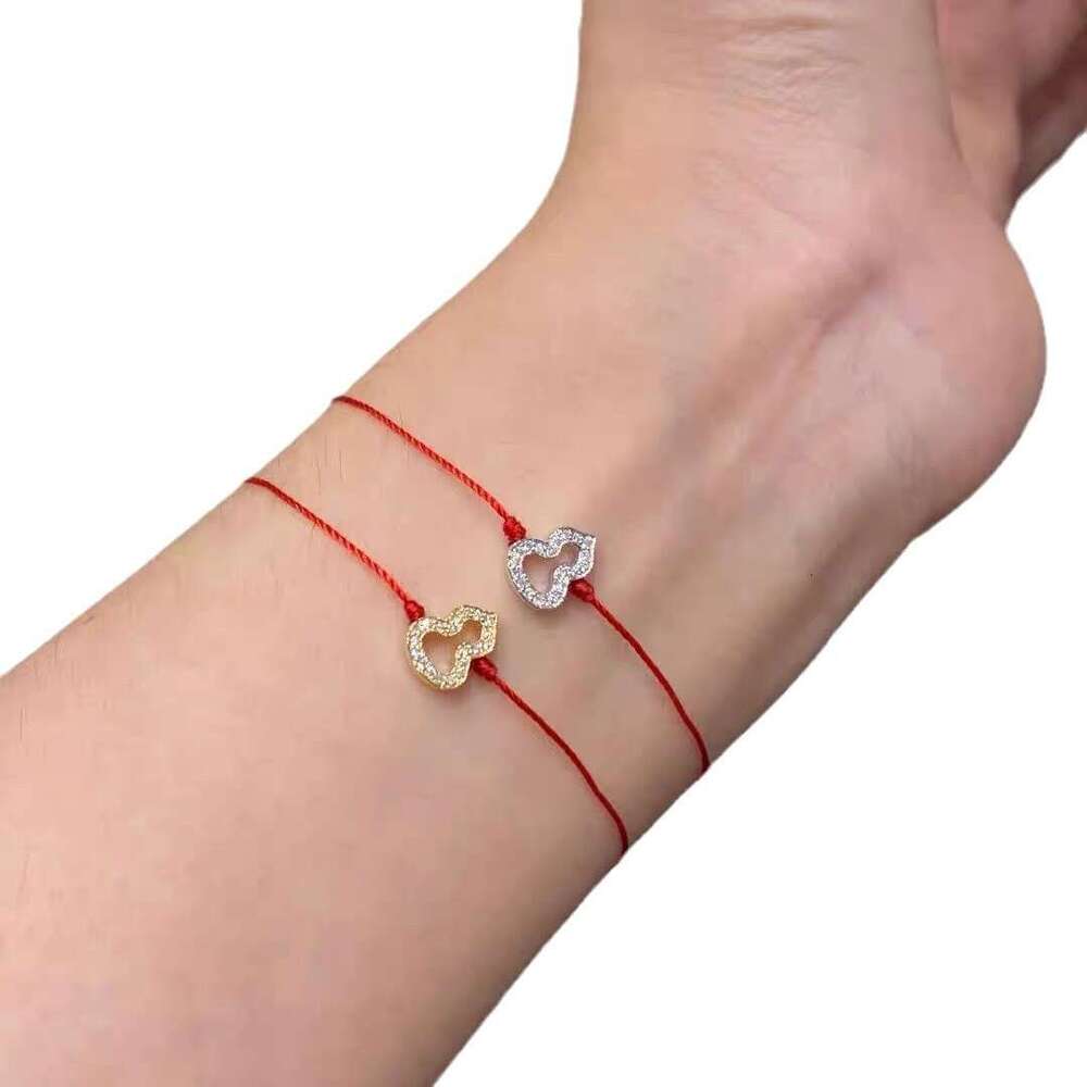 French Paris Fulu Lifelong Gourd Red String Women's Inlaid Dia Handwoven Zodiac Year of the Snake Couple Bracelet