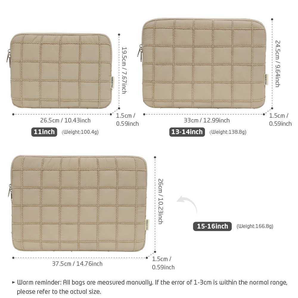Laptop Case 13-14 15-15.6 inch Puffy Laptop Sleeve Compatible with Book Air/Pro HP ASUS Laptop Bag 9-11 iPad Case y250730