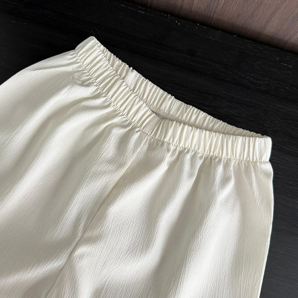 Summer Solid Color Girls Suit Korean Version Double Layered Flying Sleeve Wave Embroidered TopPants Set for 3-7 Year Old 250729