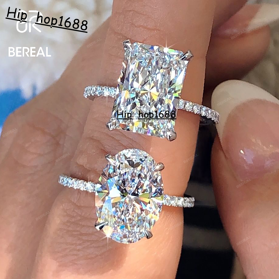 Wholesale 10K 14K 18K Gold Vvs Moissanite Engagement Rings Women 925 Silver Diamond Emerald Radiant Oval Cut Gold Ring Jewelry