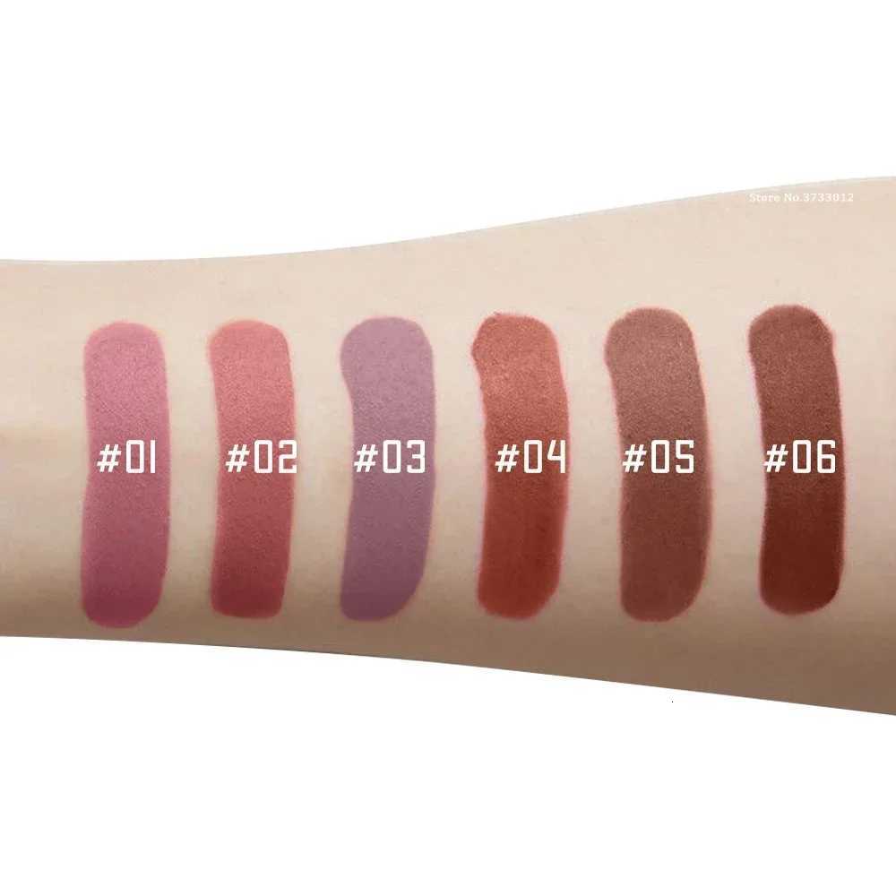 Chocolate Brown Red Liquid Lipstick Velvet Satin Lip Gloss Matte Finish Non-Stick Cup Lip Tint Waterproof Long-lasting Makeup G250729