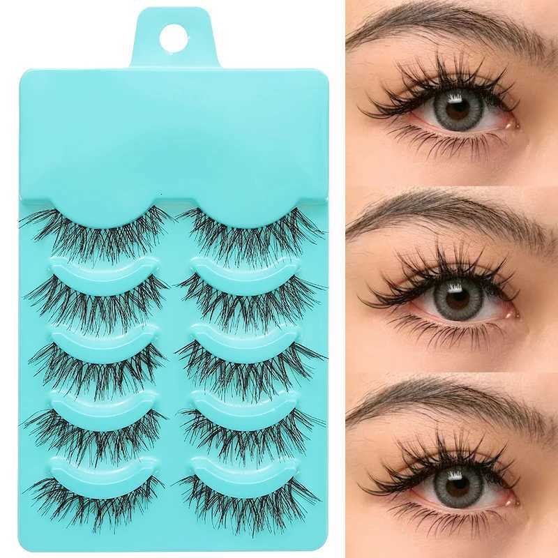 5 Pairs Individual Lashes Wispy Women Makeup Eyelash Extensions Natural False Eyelashes Japanese False Eyelashes Cosplay Lashes Z250730
