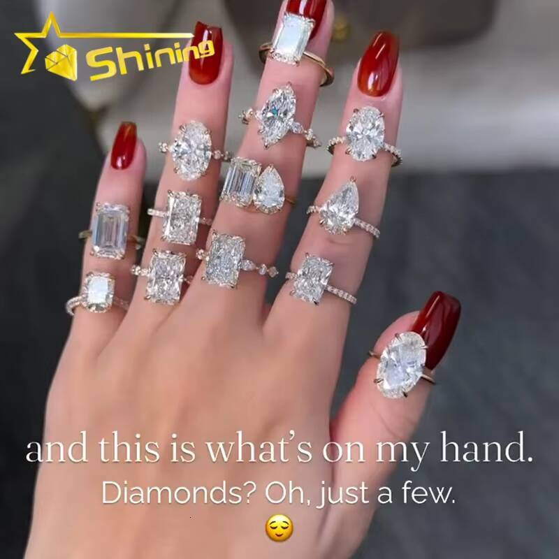 Hot Sale IGI CVD/HPHT Lab Diamonds Rings Custom Luxury 10K Real Gold Moissanite Diamonds Wedding/Engagement Rings