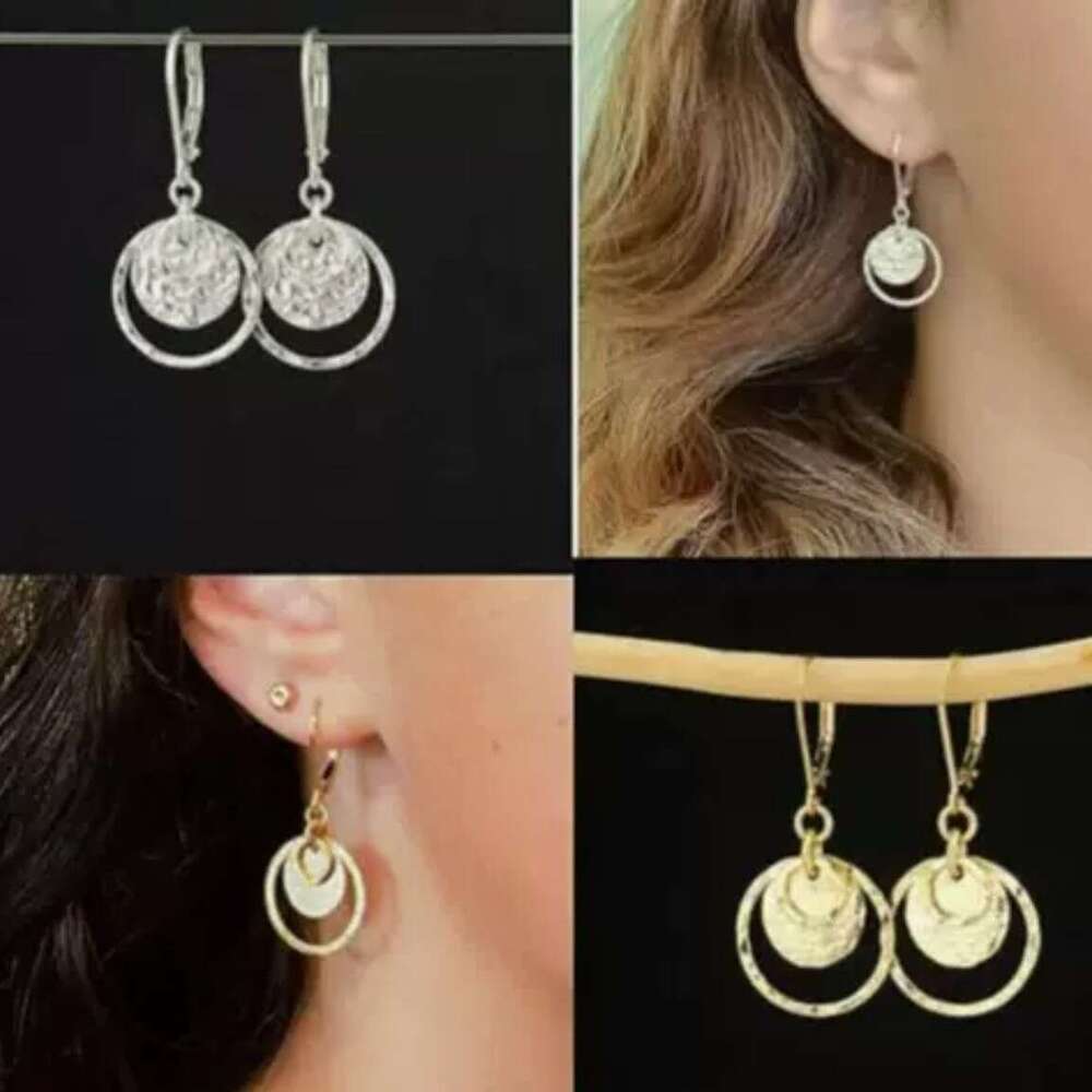 New Fashion Geometric Round Design Light Women's Earrings Commuting Versatile