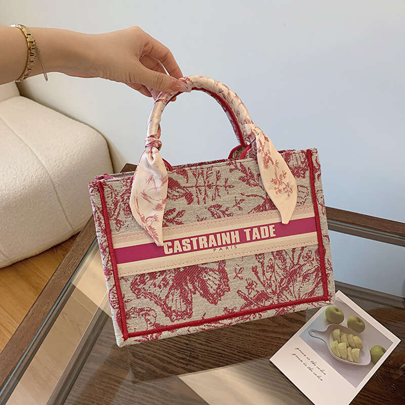 Women's 2024 New Simple Fashion Large Capacity Shoulder Butterfly Scarf Tote Bag Commuter Handbag