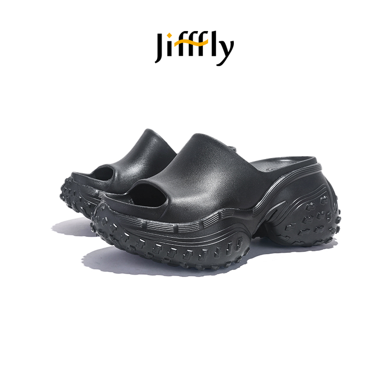 Jifffly thick-soled high-heeled indoor and outdoor anti-slip beach slippers women, new for summer 2025