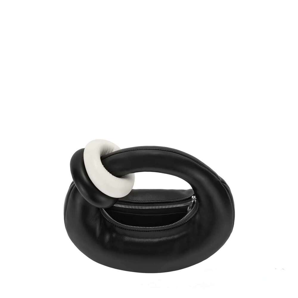 Fashion Winter Space Cotton Down Black Shoulder Bags Female Leather Flap Crossbody Bag Small Knot Padded Messenger Handbag Bolsa