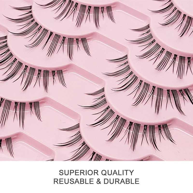 10 Pairs Natural Lashes Manga Full Strip Lashes Makeup Bulk Wholesale Dropshipping Eyelash Extension Lashes Anime False Eyelashes Z250730