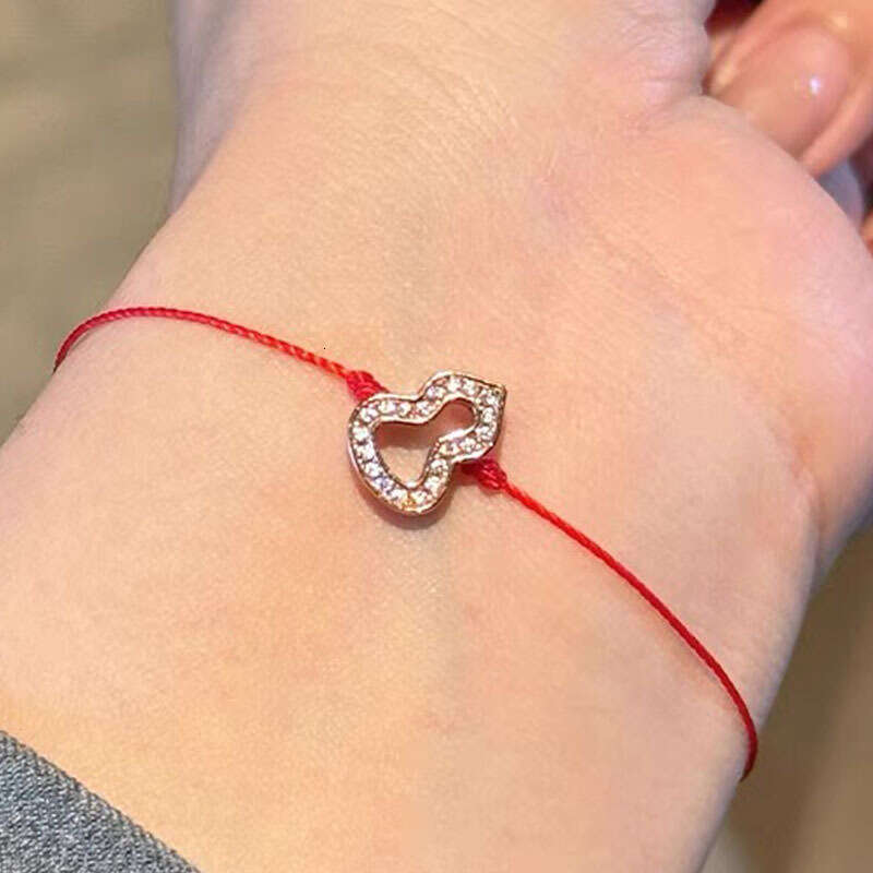 French Paris Fulu Lifelong Gourd Red String Women's Inlaid Dia Handwoven Zodiac Year of the Snake Couple Bracelet