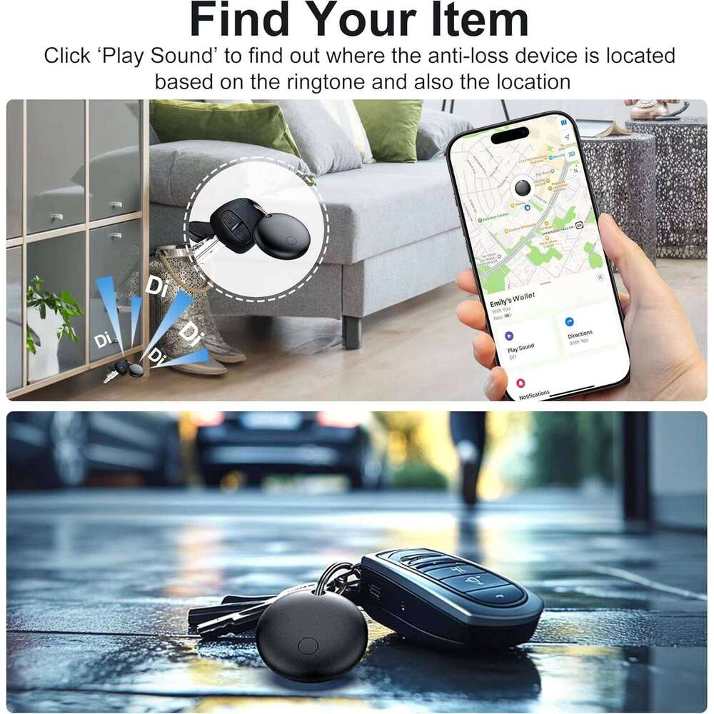 F08 aron Dual System Locator, Compatible with Apple and Android Find My Hub, Replaceable Battery, Waterproof, Bluetooth Item Finder