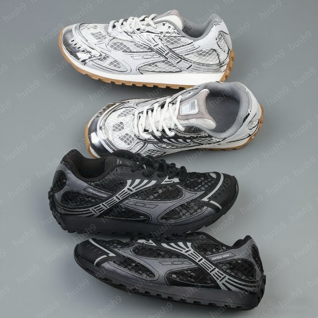 Designer shoes BV running shoes fashionable leather mesh couple casual shoes men's trainer nylon fabric sneakers