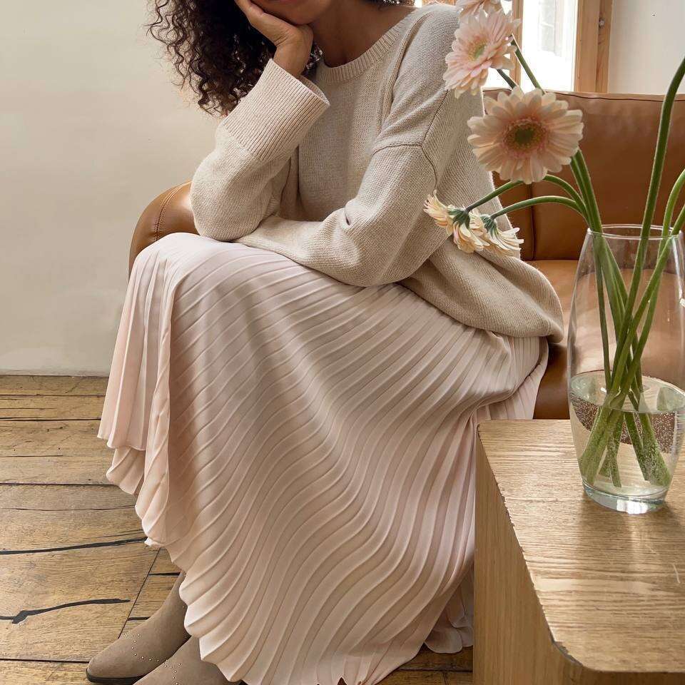 Spring And Autumn New Pleated Organza Soft Versatile Skirt Ins B5