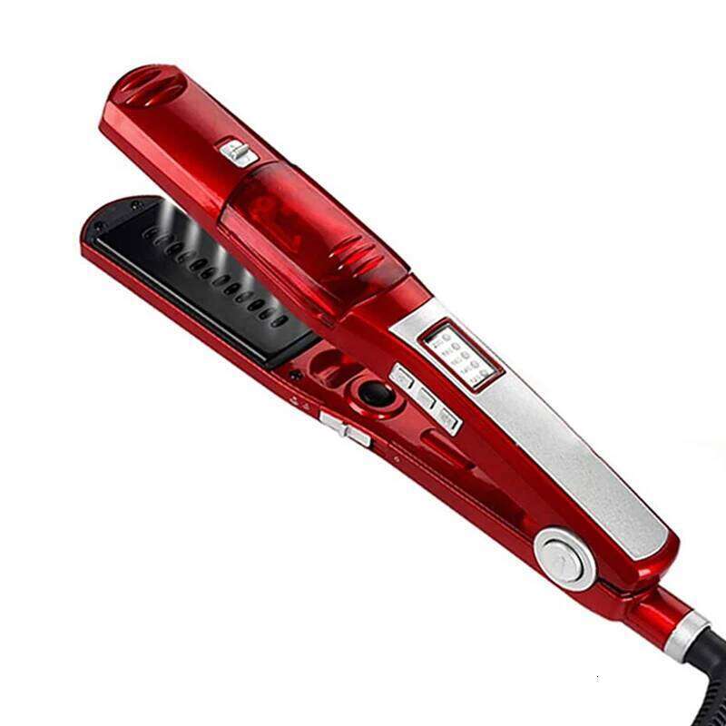Profesional Strong Steam Straightener Portable Salon Wide Hair Care 2 in 1 Flat and Curling Iron