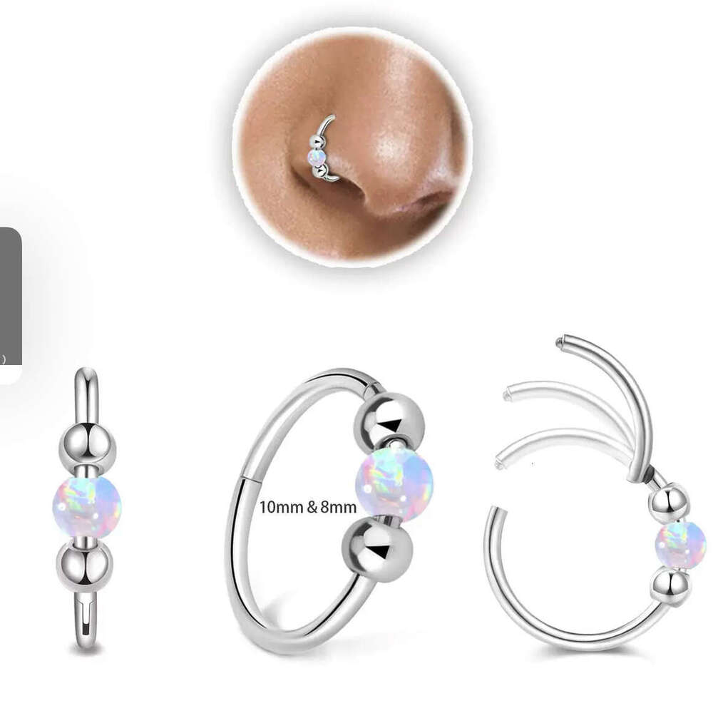 18G Hinged Spiral Nose Ring for Women, Rook, Helix, Cartilage, Dath, Tragus New Product