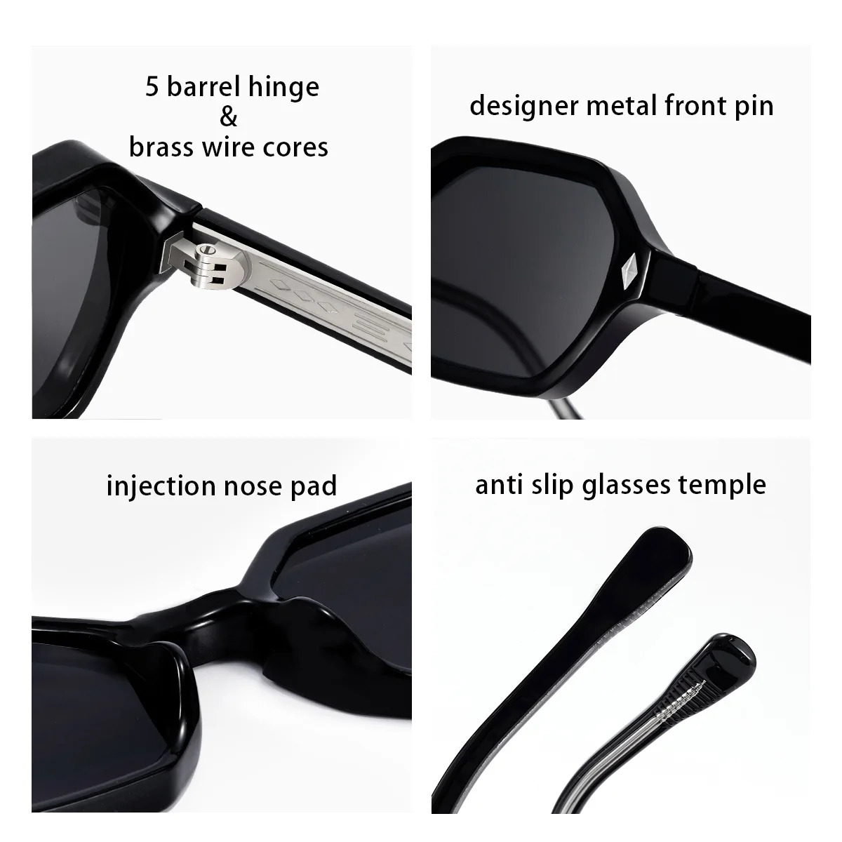 Small Frame Vintage Hexagon Sunglasse For Men Male Sun Glasses Punk Rivet Driving Shades 250729