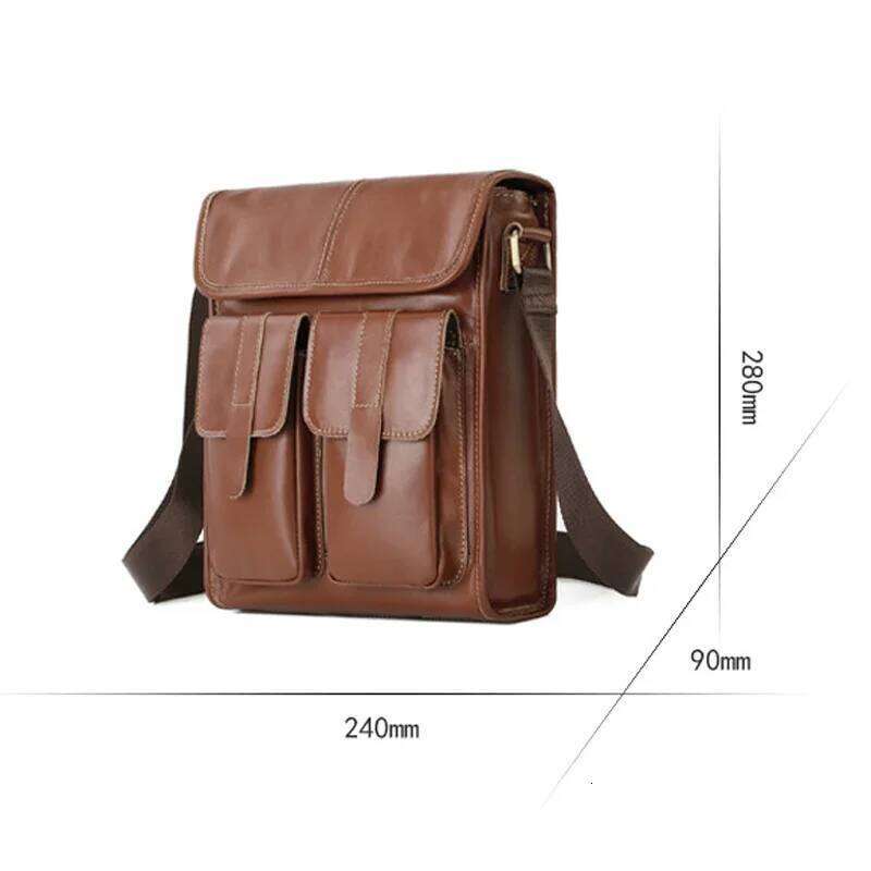 OLOEY 2025 Genuine Male's Crossbody Casual Business Real Leather Men's Messenger Bag Vintage Men Zipper Shoulder Handbags