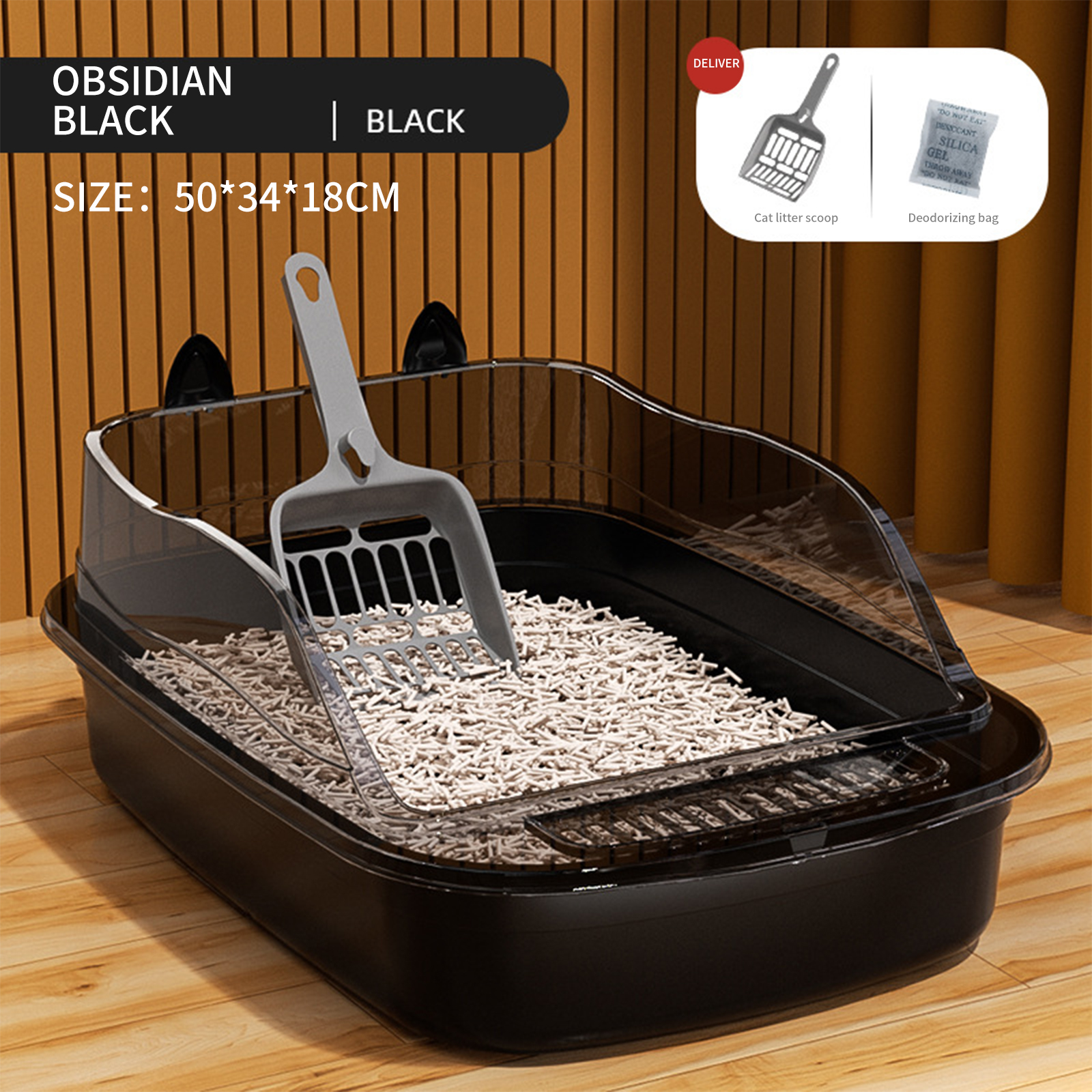 Pet supplies oversized high fence semi enclosed cat litter box thickened cat toilet extra large