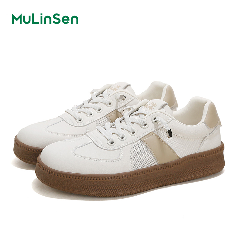 Mulinsen sneakers women's 2025 new summer breathable mesh white shoes sports soft sole casual German training shoes women