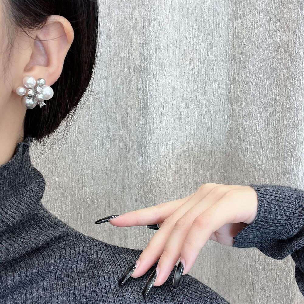 French Style High-End Pearl Tassel Long Necklace Autumn Winter New Fashion Sweater Chain Exquisite Versatile Elegant Earrings 63f