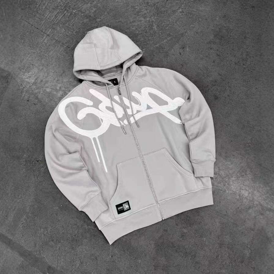 2025 New Zipper Cardigan Sweatshirt Men GDUP Printed Loose Street Sports Hooded Jacket