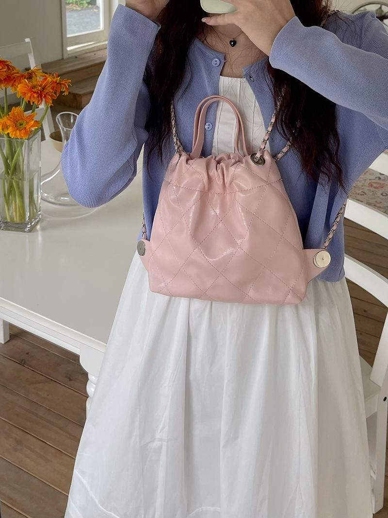 Designer Bag Quilted Chain Backpack For Women New Casual Versatile Large Capacity Luxury Bag Handbag Commuter Bag Tote Bag