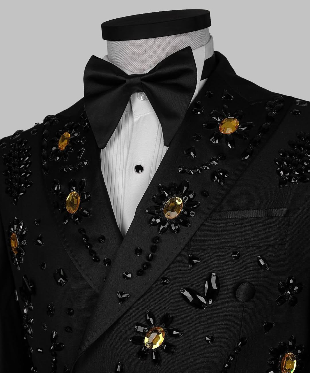 Sparkly Jewelry Men Suit 2 Piece Sets Wedding Ropa Hombre Applique Slim Fit Groom Male Prom Blazers Customized Party Prom Tuxedo