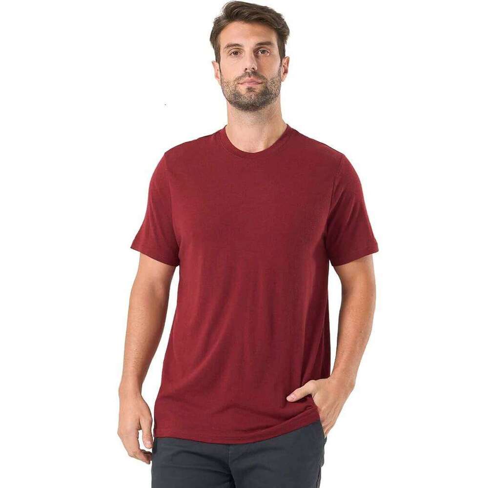 100% Merino Wool T Shirt Men's Base Layer Tee Men 180 GSM Wicking Breathable Quick Dry Anti-Odor Hiking Shirts