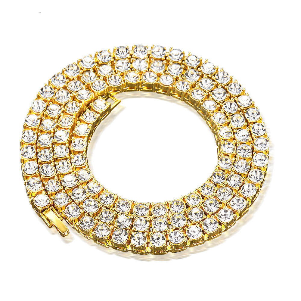 Hot Selling 4mm Square Rhinestone Exquisite Fashion Creative Trendy Personality Hip Hop Necklace Jewelry