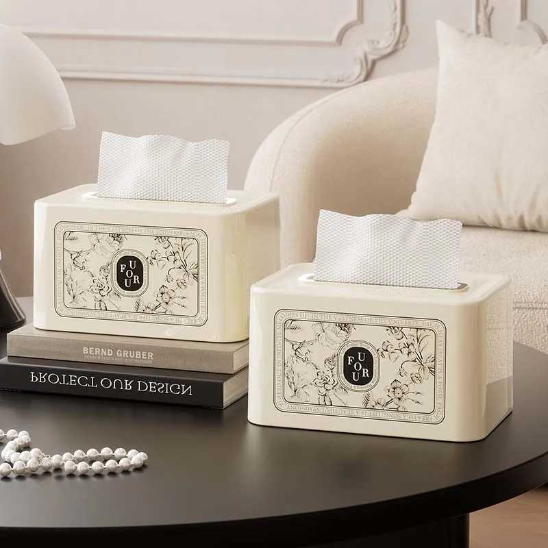 tissue box living room light luxury home dining table creative cute art advanced sense tea table decoration paper box XJ250730