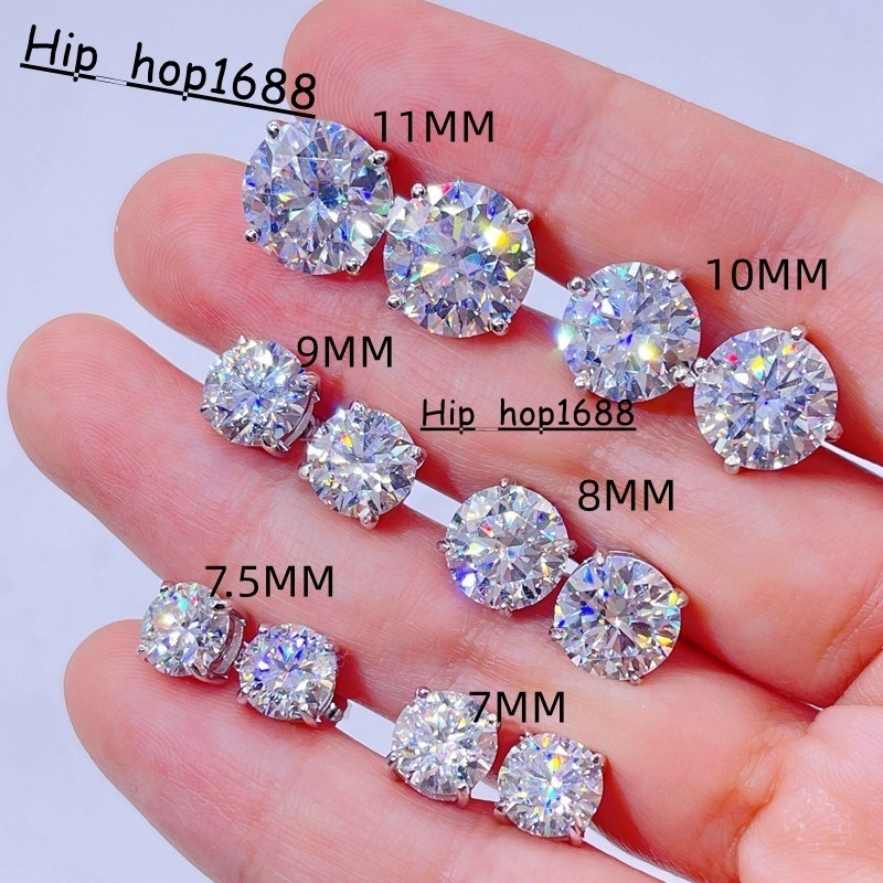 Classic Design 925 Sterling Silver Screw Back GRA Certificated Diamond Moissanite Stud Earrings