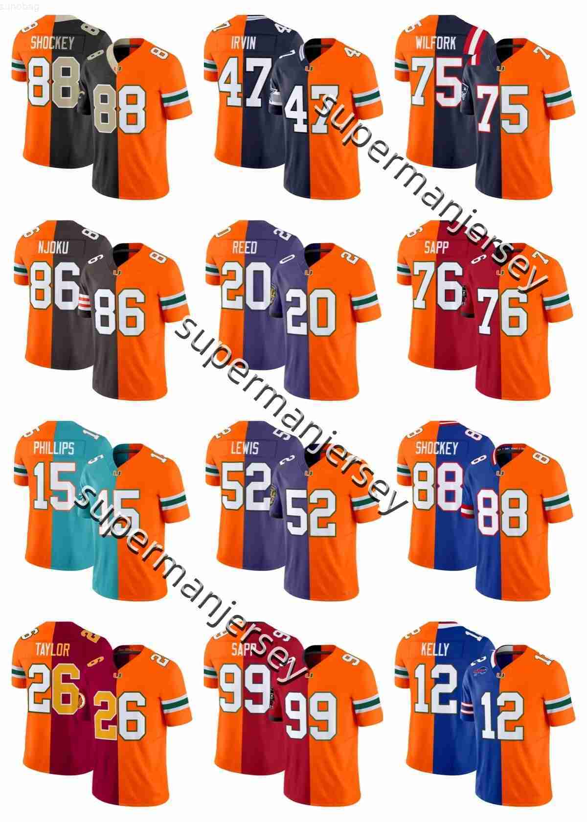 james 2025 Custom College Miami Hurricanes Football Jersey Warren Sapp David Njoku Ed Reed Irvin Sean Taylor