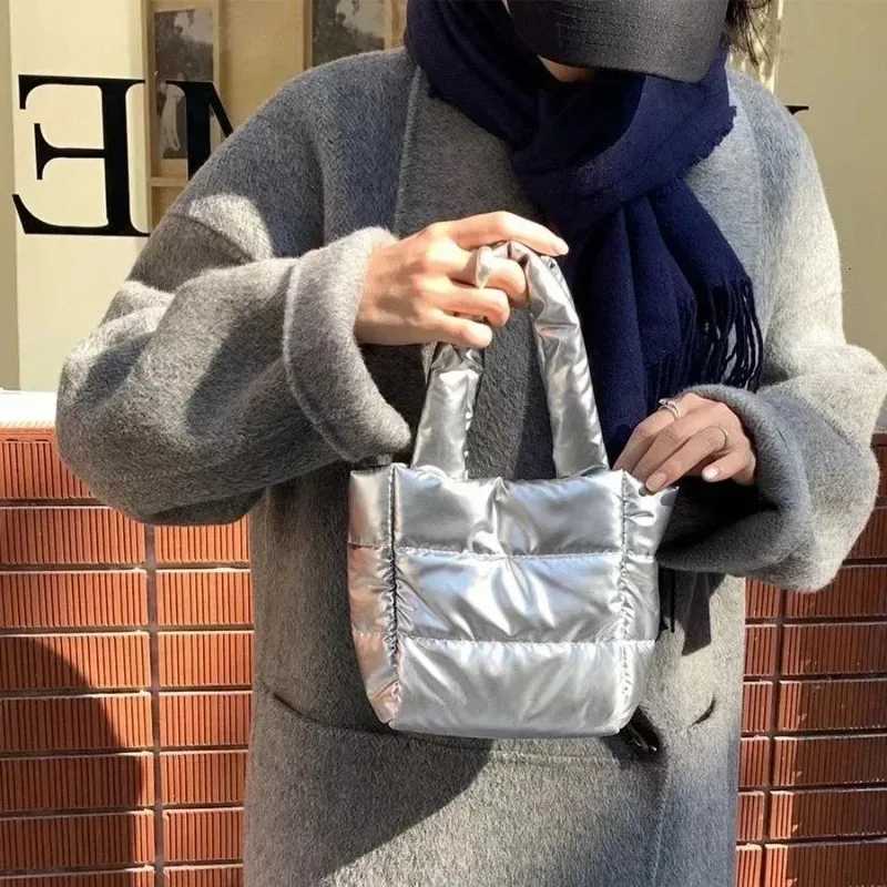 100% Cotton Lightweight Down Cotton Shoulder Crossbody Bag Solid Color Purse Handbags Luxury Designer Ladies Travel Shopper Bags Y250730