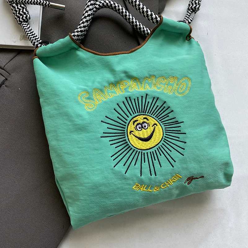 Armpit bag; eco-friendly shopping bag; exquisite embroidery; waterproof nylon shopping bag; handbag for ladies; single shoulder Y250729