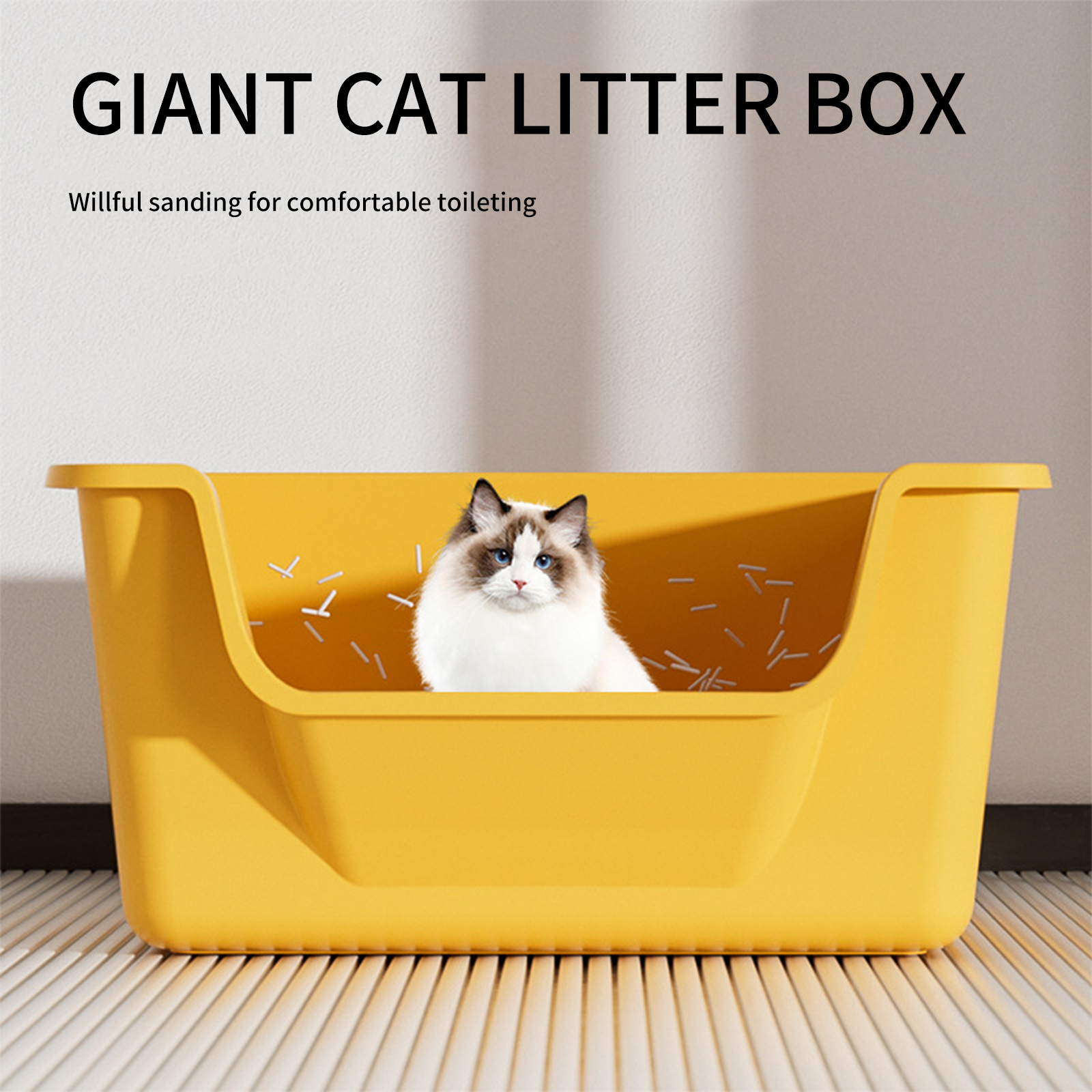 Cat litter box oversized anti splash semi enclosed open cat toilet giant box wholesale of cat supplies
