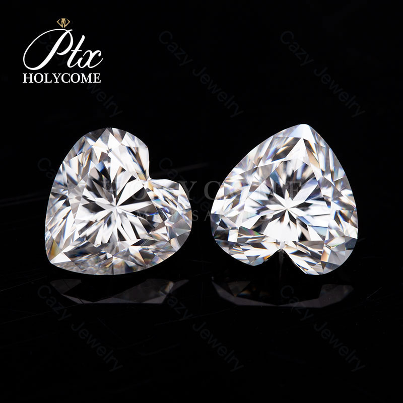 Moissanite Stone Heart Shape Wholesale Extremely Shiny Quality Multiple Shapes Top D Color Vvs1 Jewelry Making Materials Loose Stone with GRA Certifie