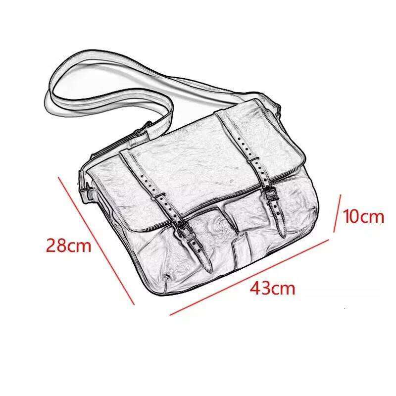 OLOEY Organizers designers handmade vintage genuine leather men's large-capacity messenger real cowhide work crossbody bag