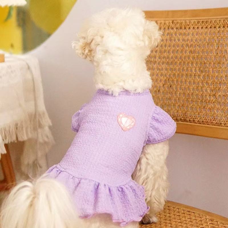 T857 Dog clothes princess skirt spring and summer clothing Teddy Bichon Pomeranian casual dress cat light pet clothes