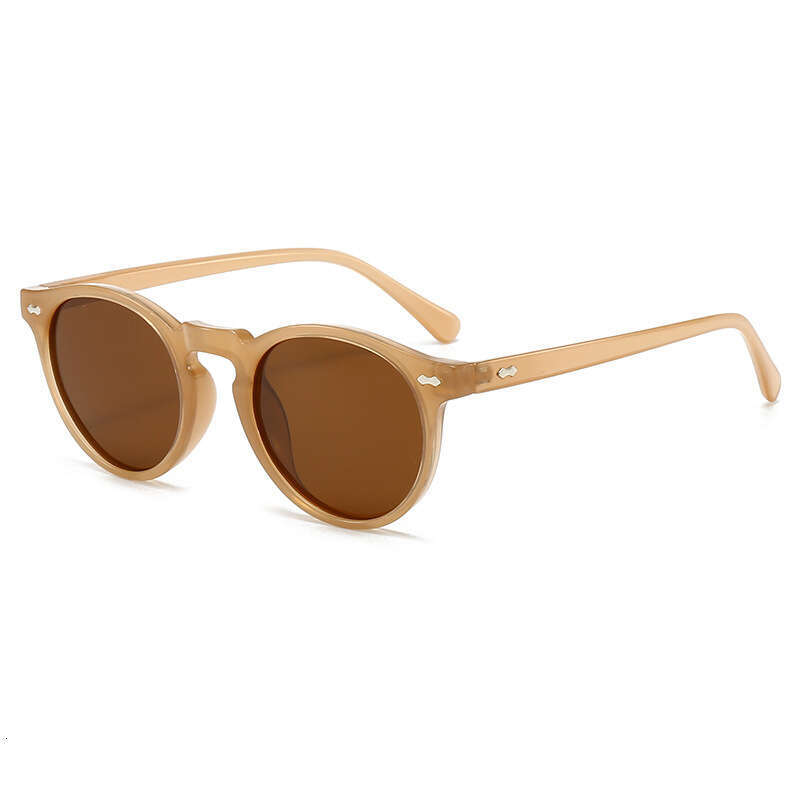 DHcollections Retro Round Sunglasses - UV400 Polarized, Transparent Frame, Japanese Style for Women (8 Vintage Colors)
