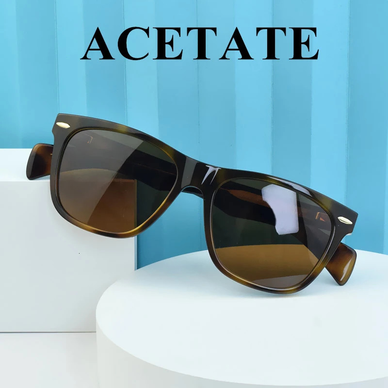 ROGBAE Vintage Acetate polarized Sunglasses Men S8581 High Quality Retro Sun glasse Sunglass UV400 250729