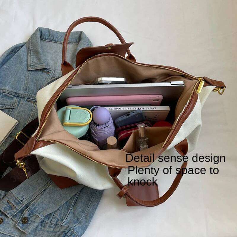 Customized Women's Handbag Canvas Dance Gym Exercise Yoga Travel Lage Bag Printed Name