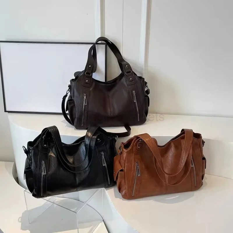 Soft Interior Compartment Shoulder Bags High Quality Contrasting Colors Crossbody Bags for Women Fashion PU Leather Handbags M250730